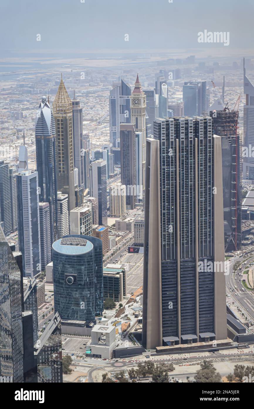Emirates towers dubai aerial view hi-res stock photography and images ...