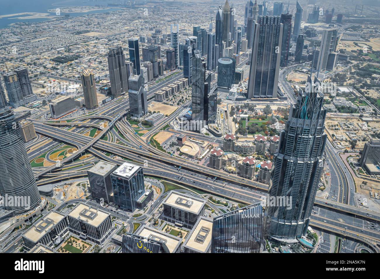 Dubai city view from the top of Burj Khalifa Stock Photo - Alamy