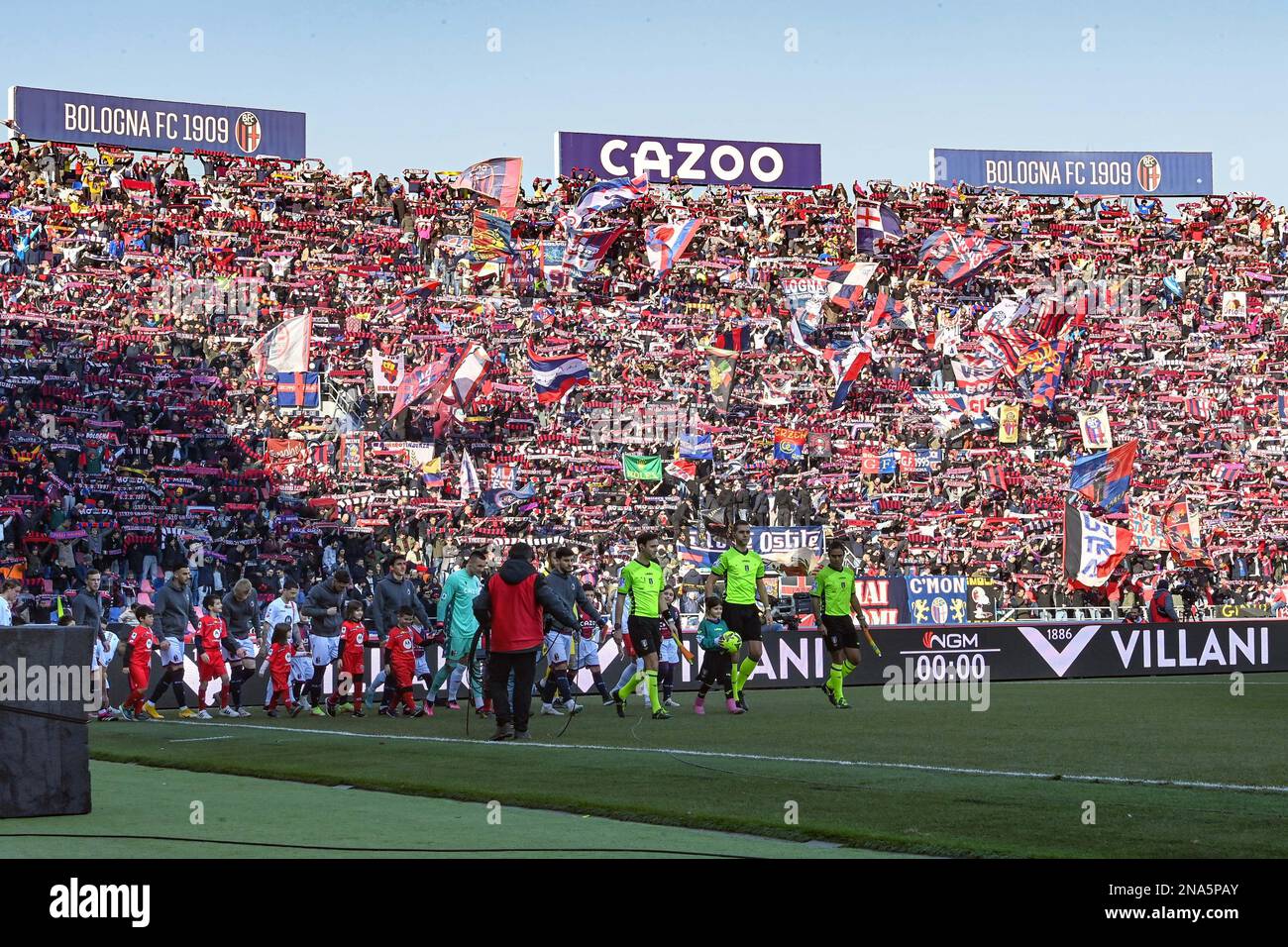 Fans of Bologna during the italian soccer Serie A match Bologna FC