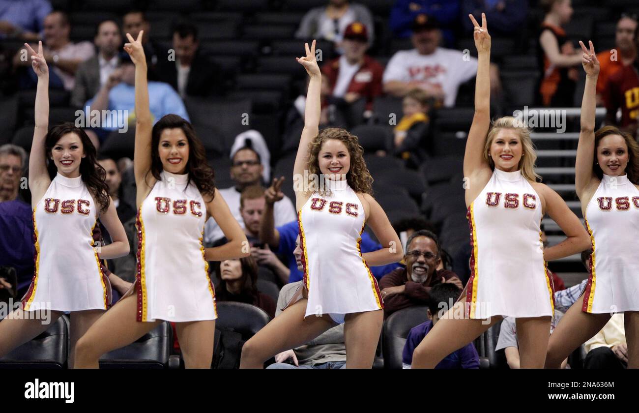 Southern California cheerleaders perform during the first half of an ...