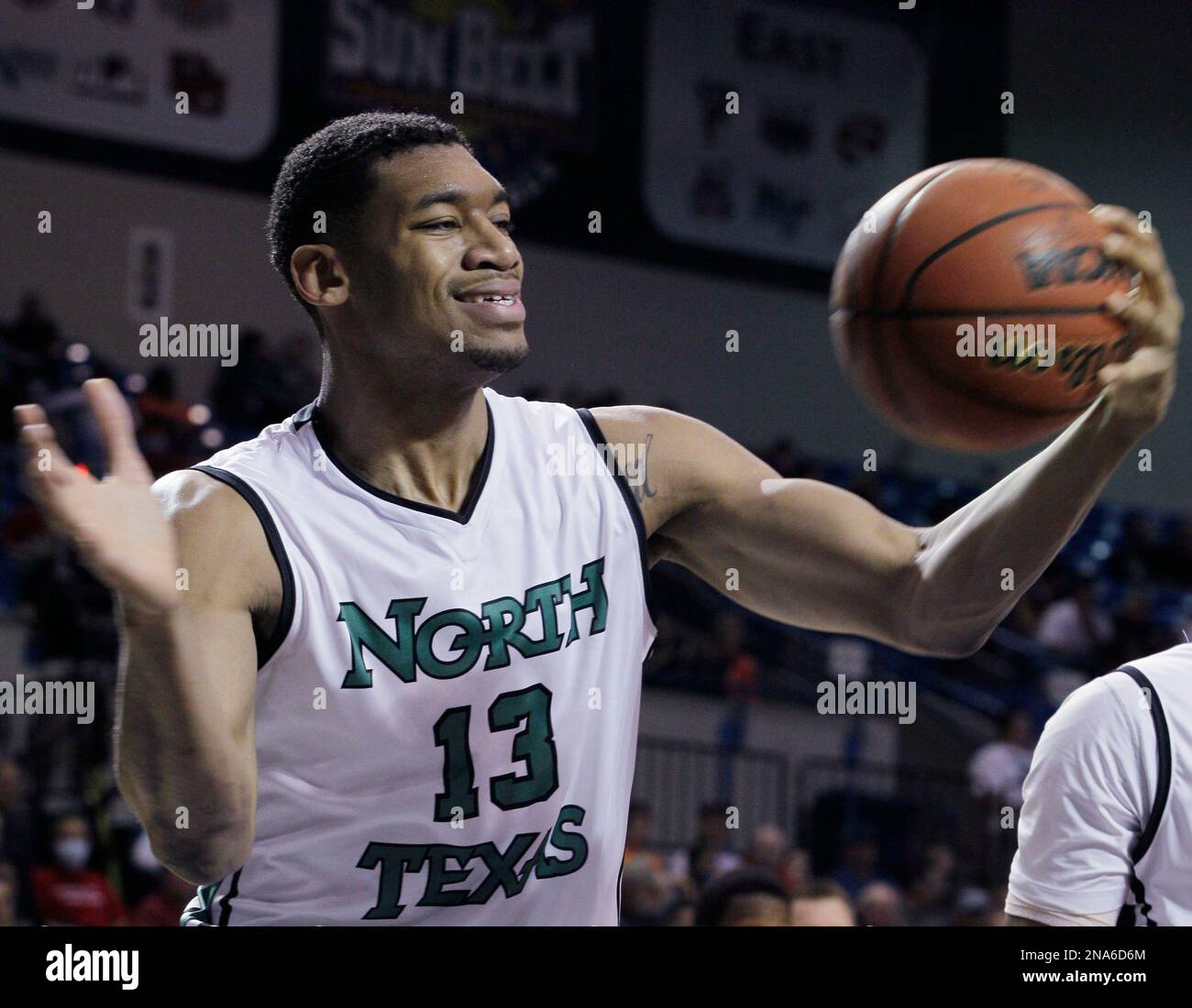 North Texas 's Tony Mitchell play the first half of an NCAA final Sun