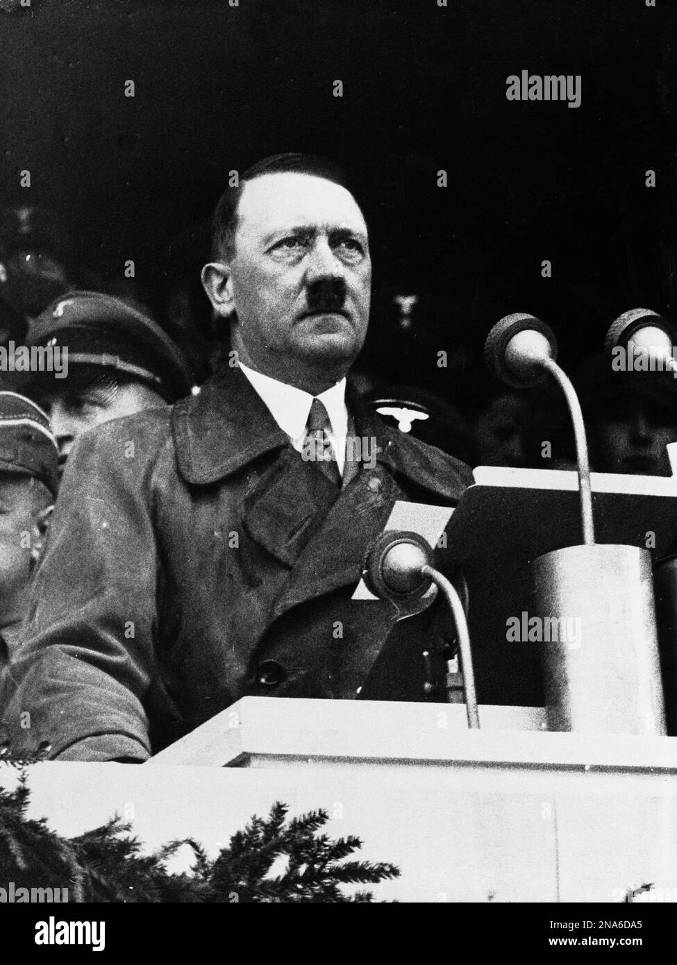 Adolf Hitler speaks in 1936. (AP Photo Stock Photo Alamy
