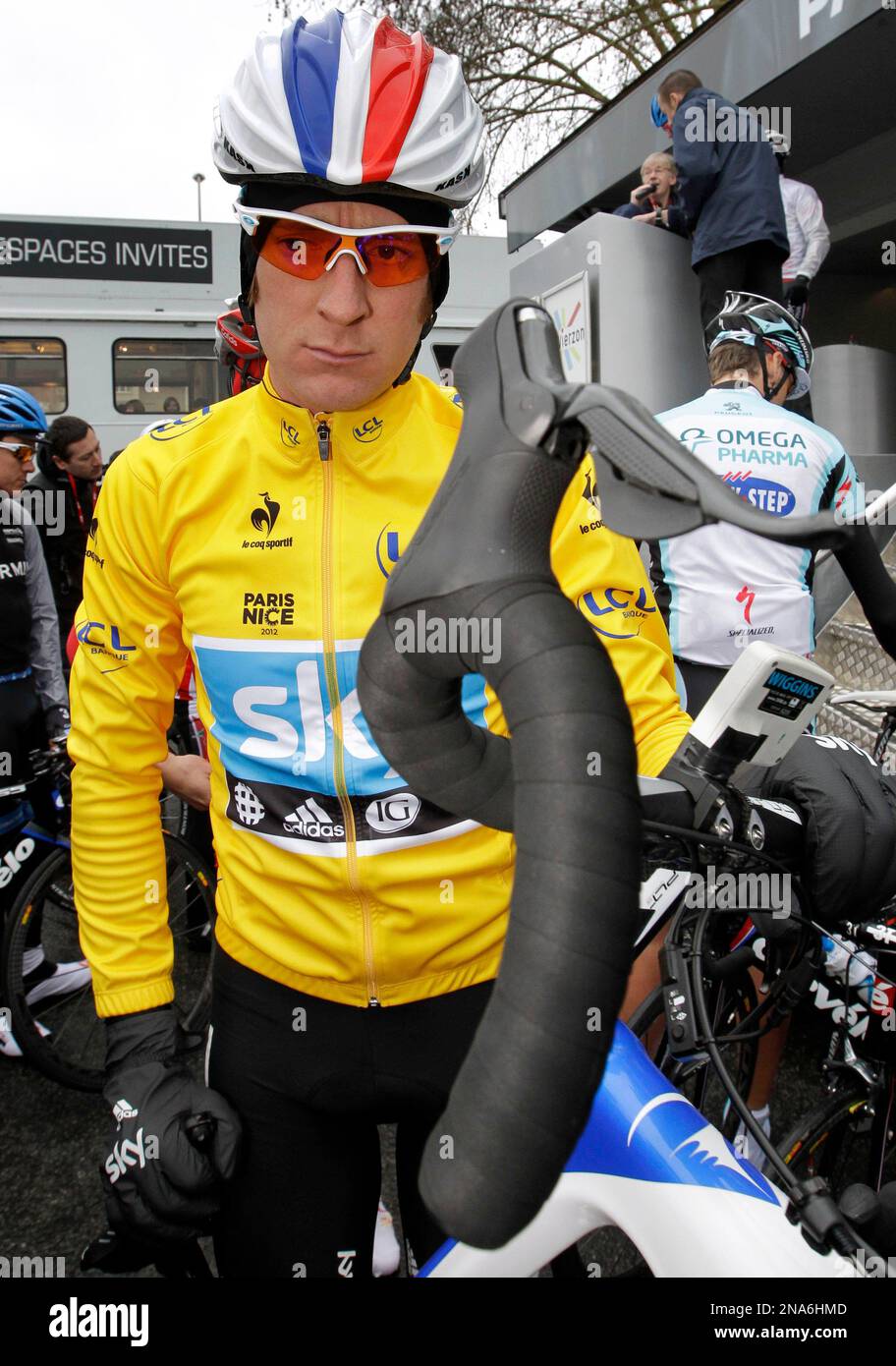 Yellow jersey holder of the overall leader Britain s Bradley