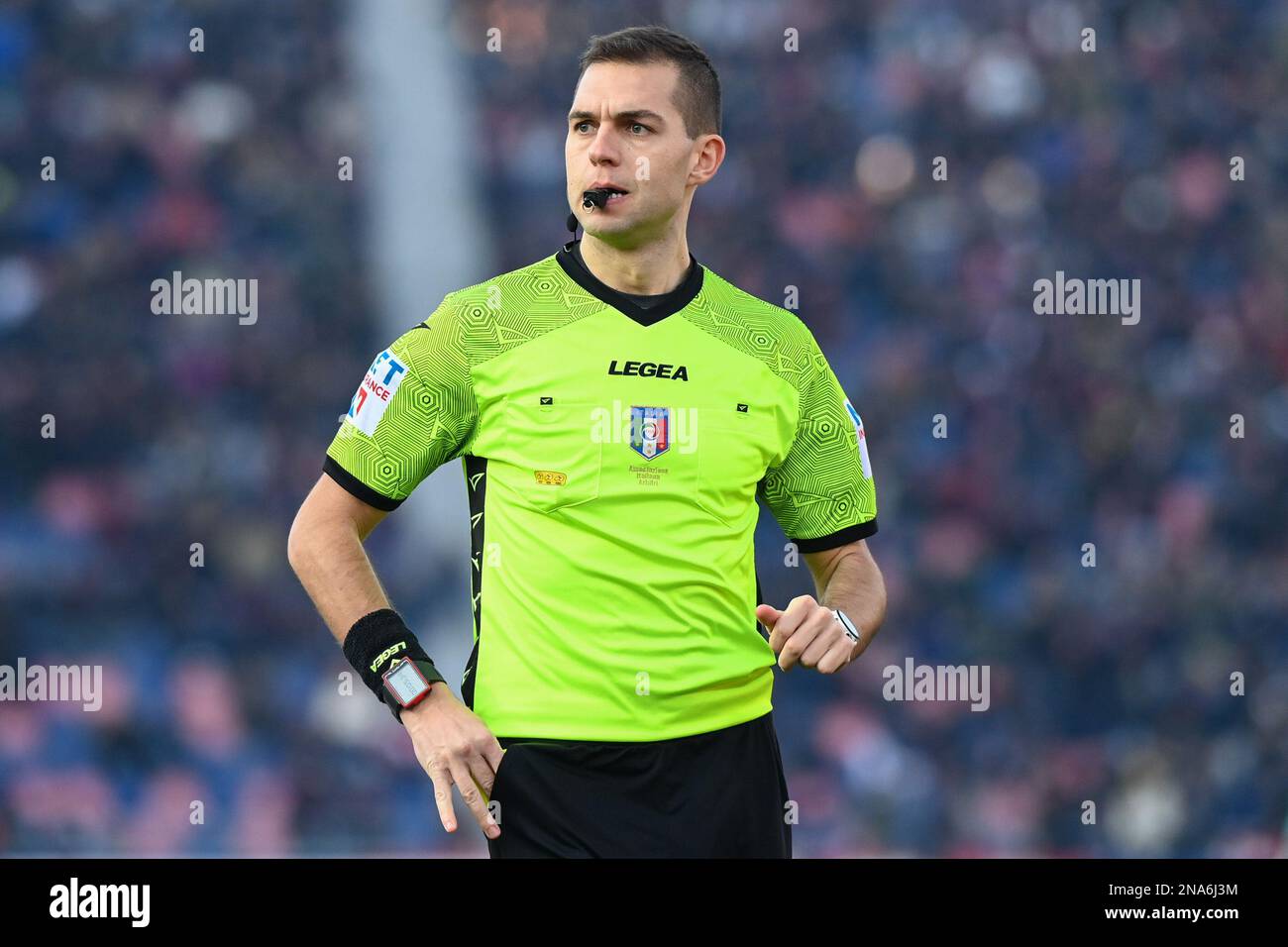 Bologna, Italy. 12th Feb, 2023. The referee of the match Luca Zufferli