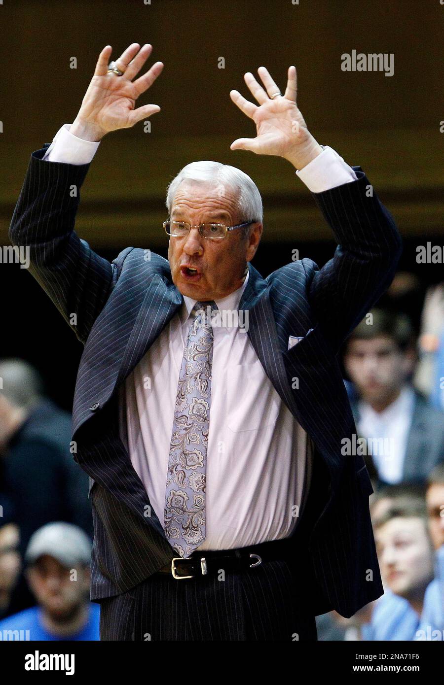 North Carolina coach Roy Williams reacts during the second half of an