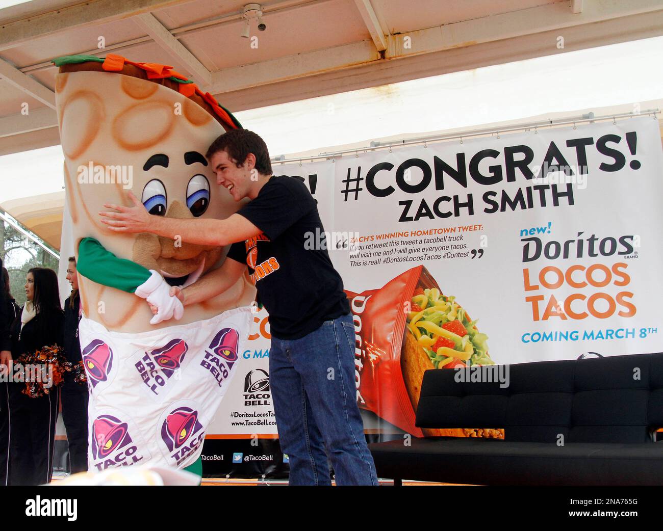 Zach Smith, right, winner of Taco Bell’s National Tweetoff Contest