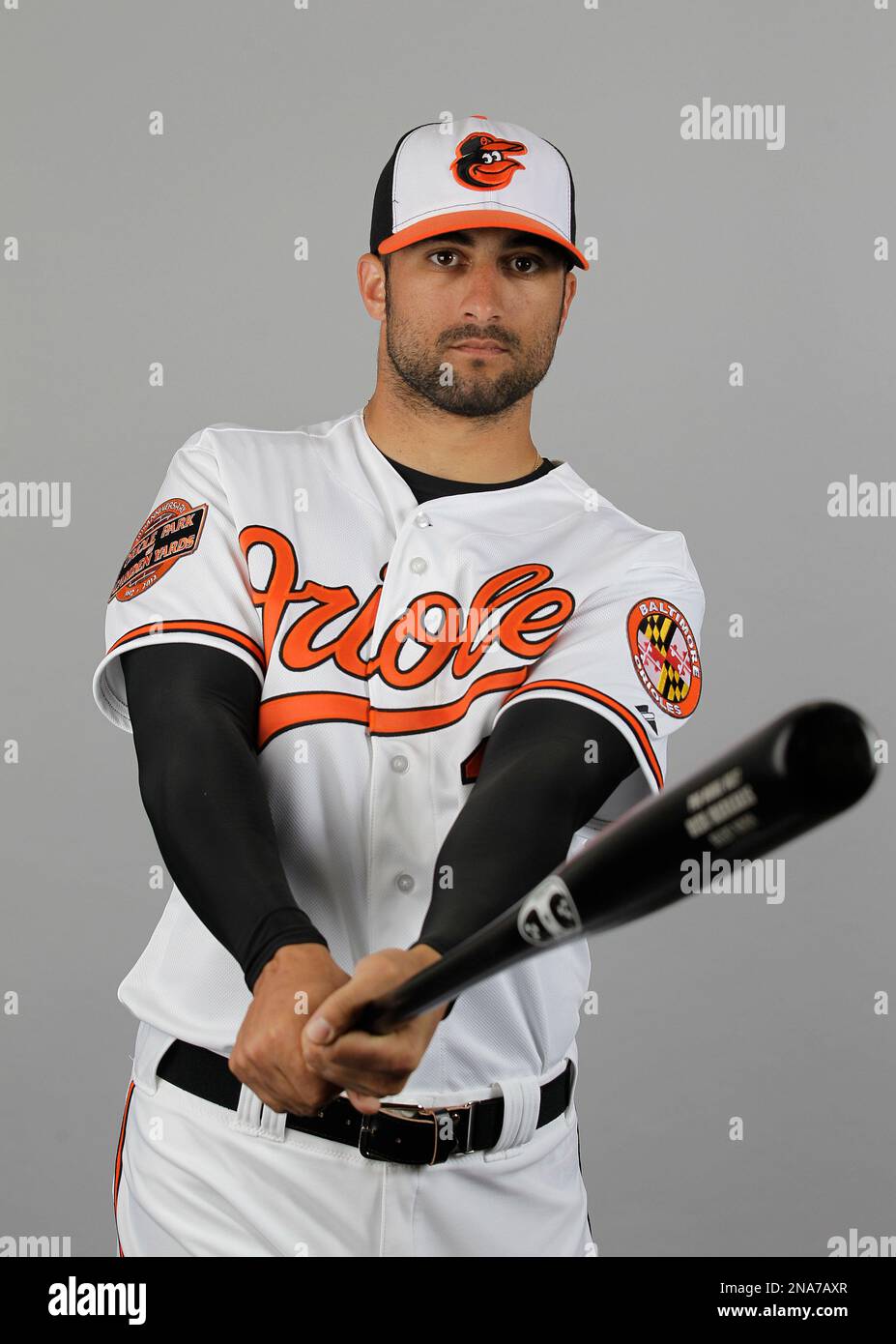 This is a 2012 photo of Nick Markakis of the Baltimore Orioles baseball  team. This image reflects the Orioles active roster as of Thursday, Mar. 1,  2012 when this image was taken. (