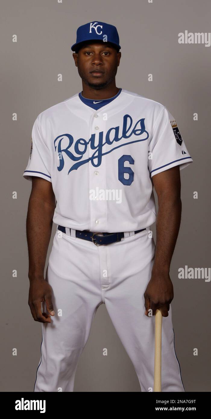 This is a 2012 photo of Lorenzo Cain of the Kansas City Royals baseball