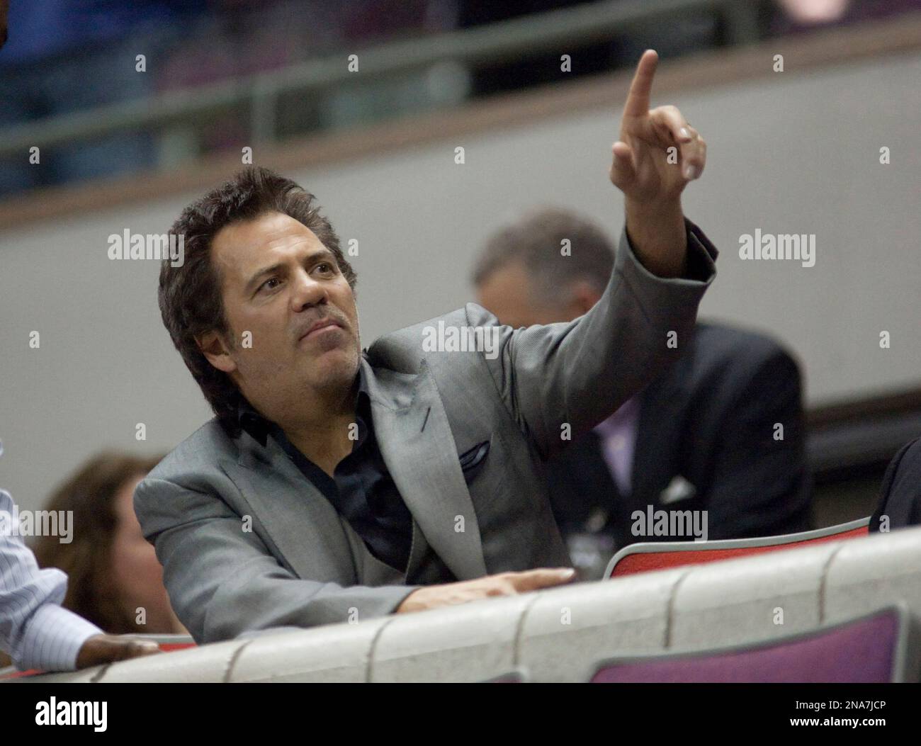 Detroit Pistons owner Tom Gores during an NBA basketball game against