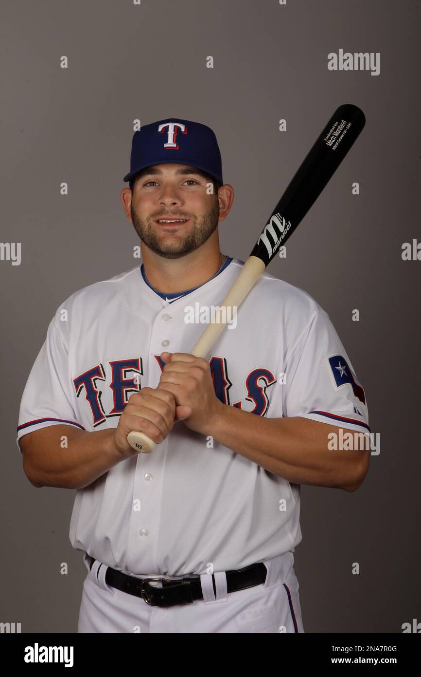 This is a 2012 photo of Mitch Moreland of the Texas Rangers baseball team.  This image reflects the Texas Rangers active roster as of Feb. 28, 2012  when this image was taken. (