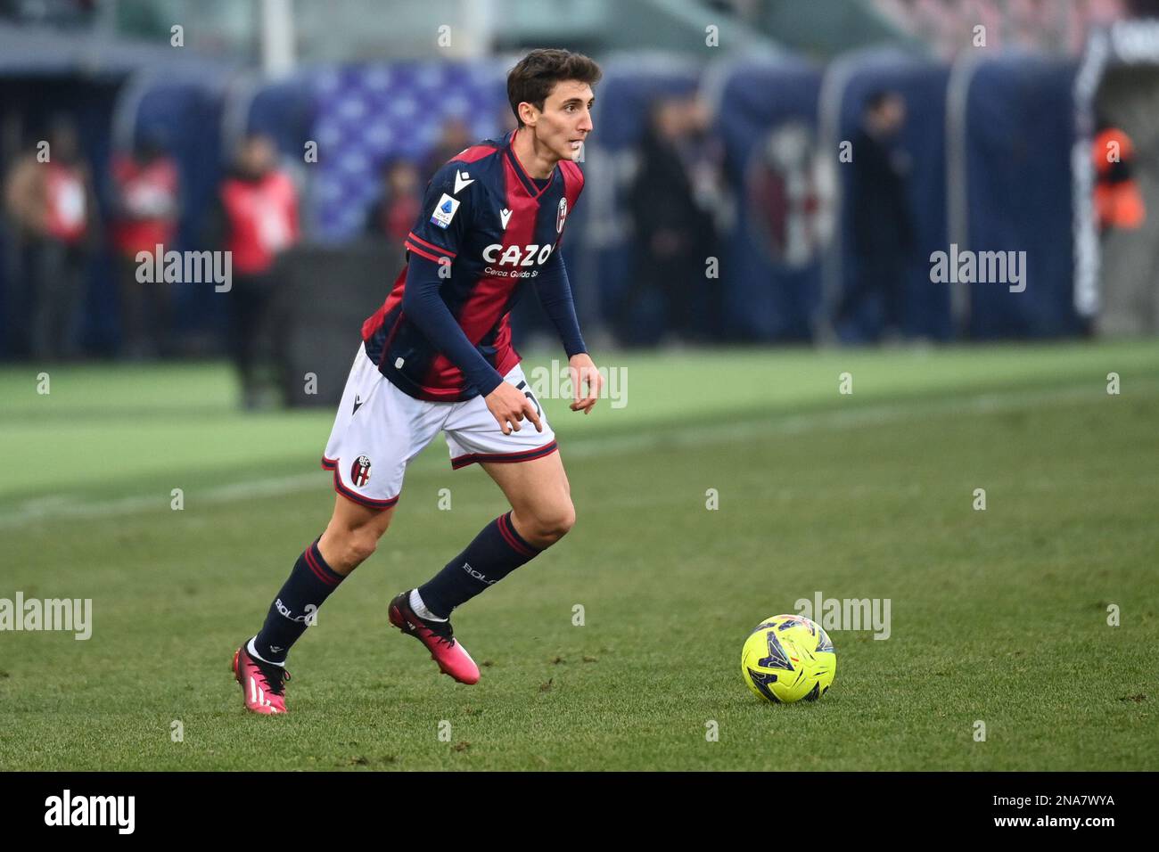 Bologna, Italy. 12th Feb, 2023. Andrea Cambiaso (Bologna FC) in action
