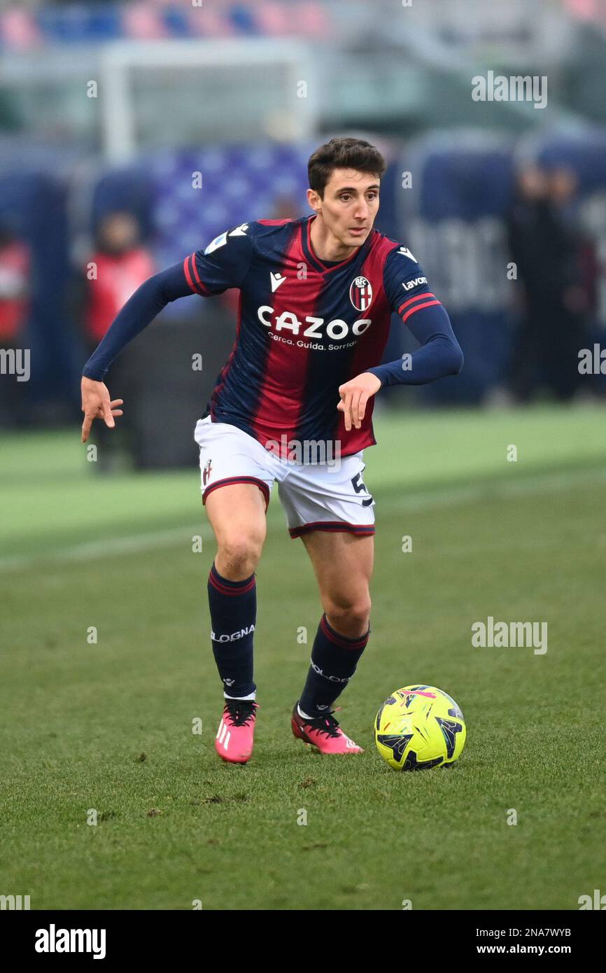 Bologna, Italy. 12th Feb, 2023. Andrea Cambiaso (Bologna FC) in action