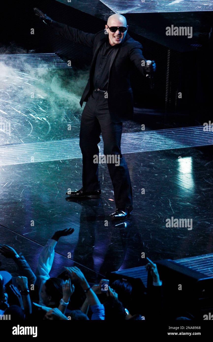 Rapper Pittbull performs during halftime of the Dallas Cowboys and