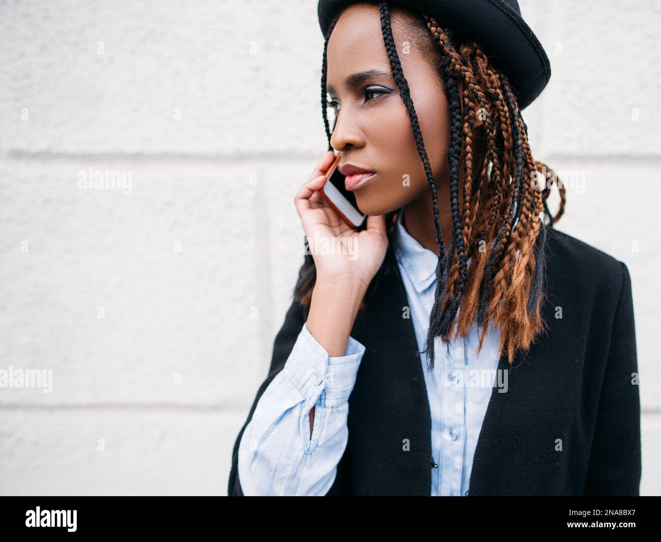Fashion girl black and white clothes hi-res stock photography and ...