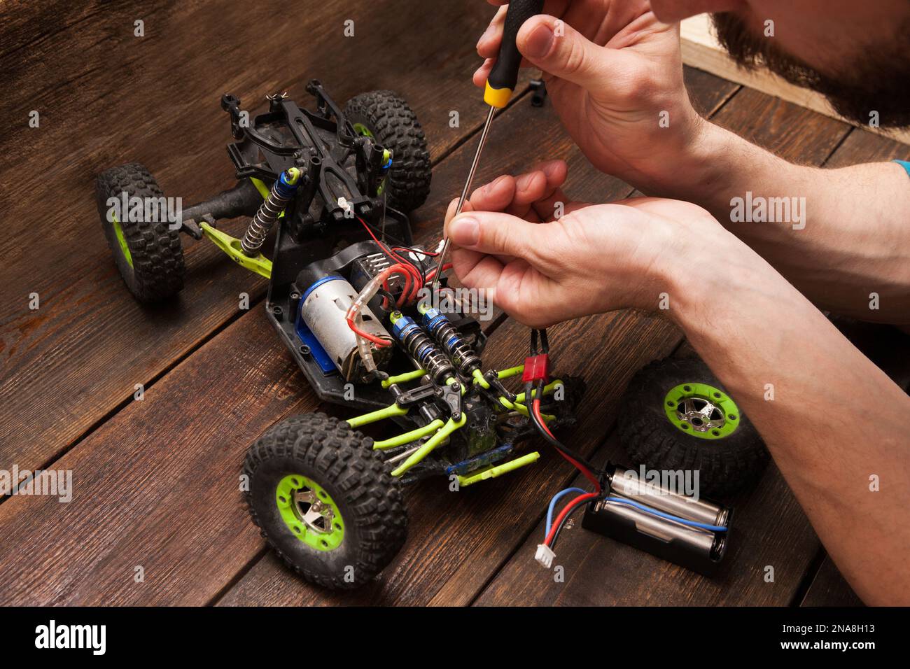 Rc crawler model toy electronics repair Stock Photo - Alamy