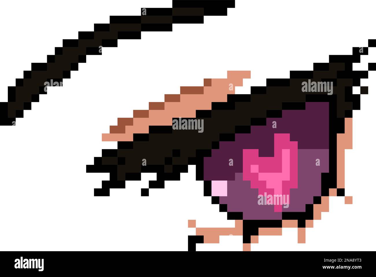 Pixel art of love heart eye stock vector image art alamy