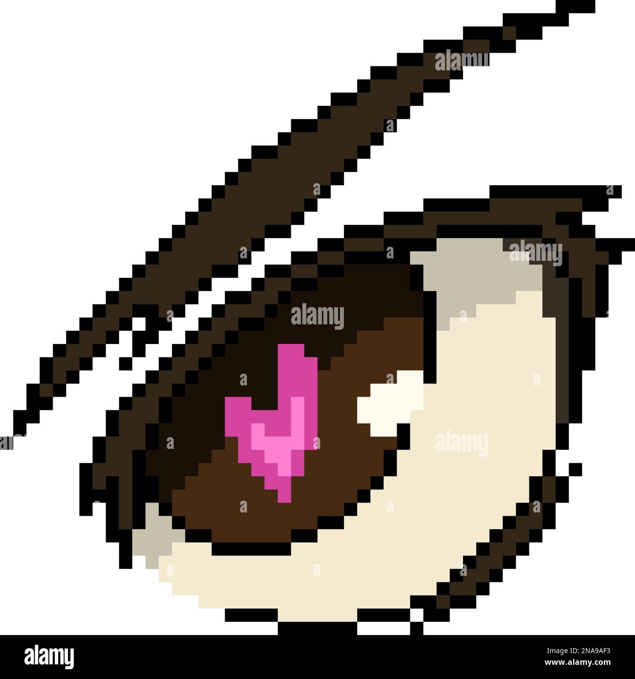 Pixel art of love heart eye stock vector image art alamy