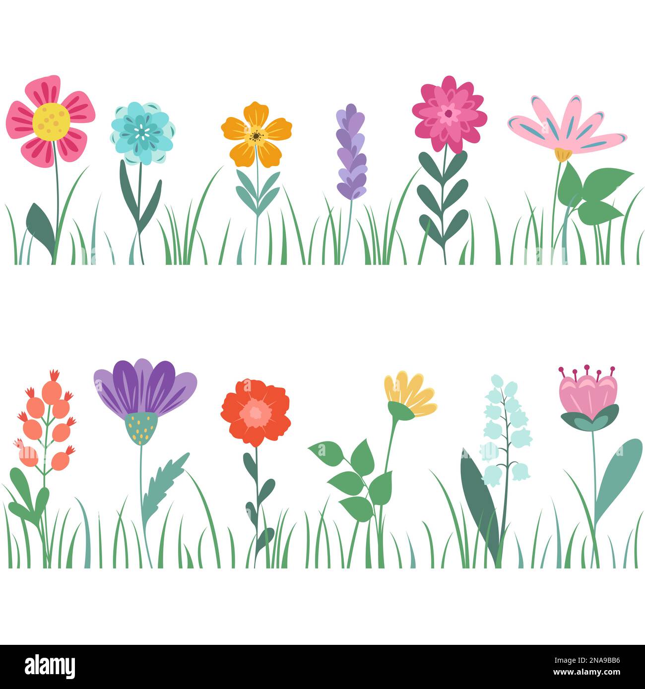 Flowers and leaves graphic floral design elements Vector Image