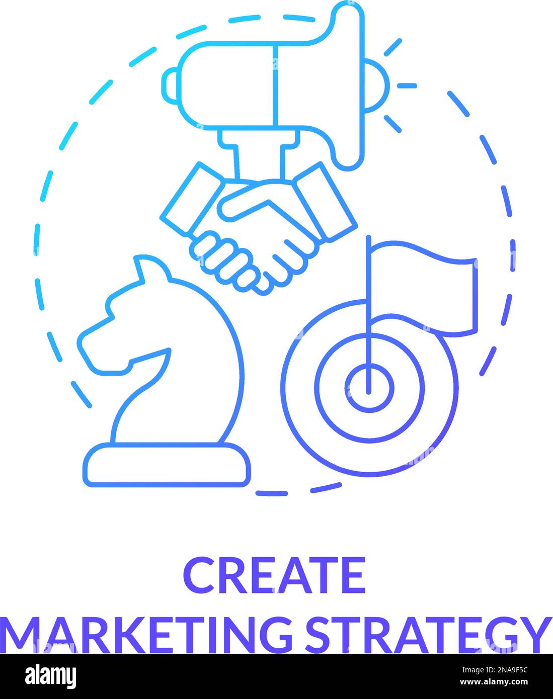 Create marketing strategy blue gradient concept icon Stock Vector