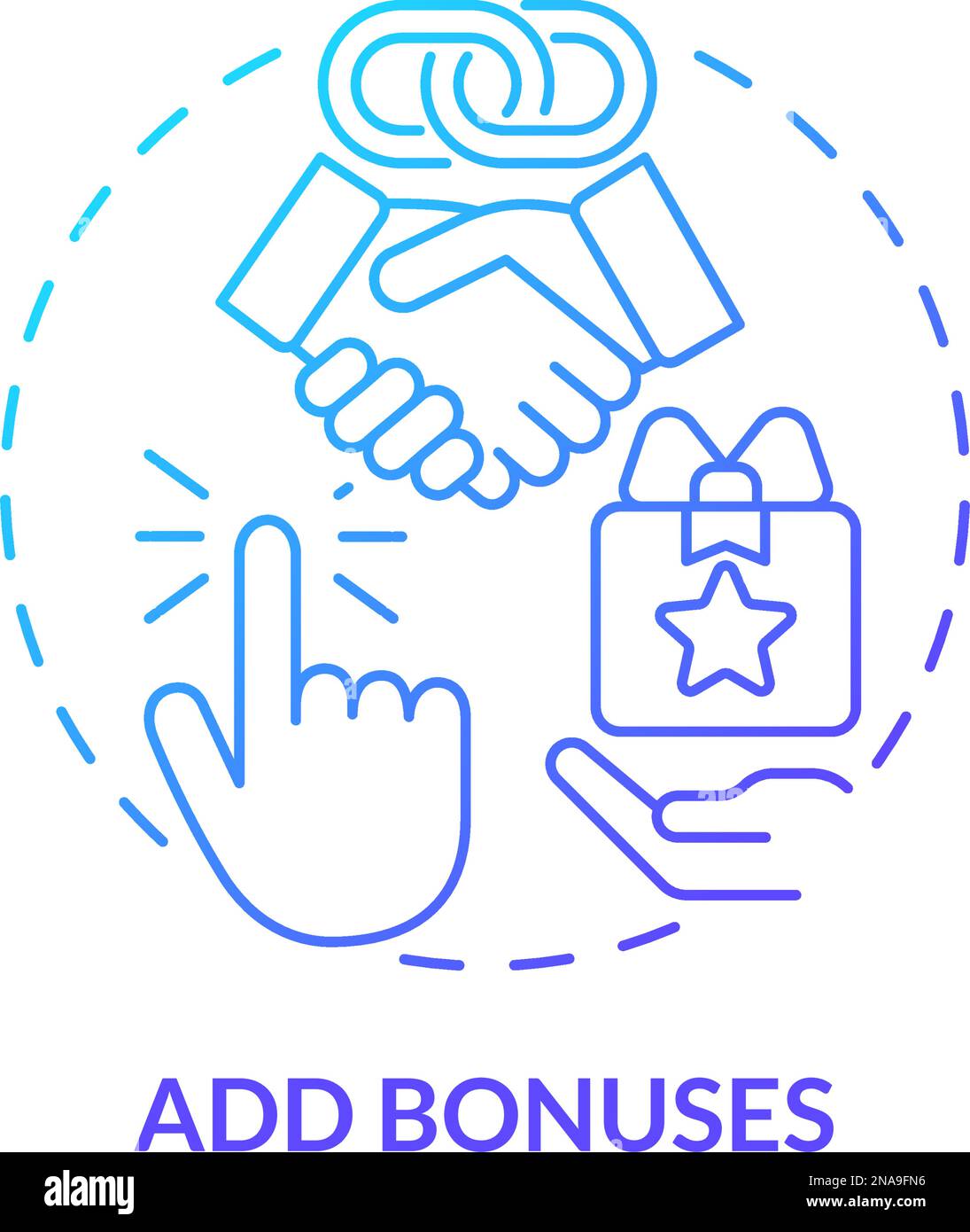 Add bonuses blue gradient concept icon Stock Vector