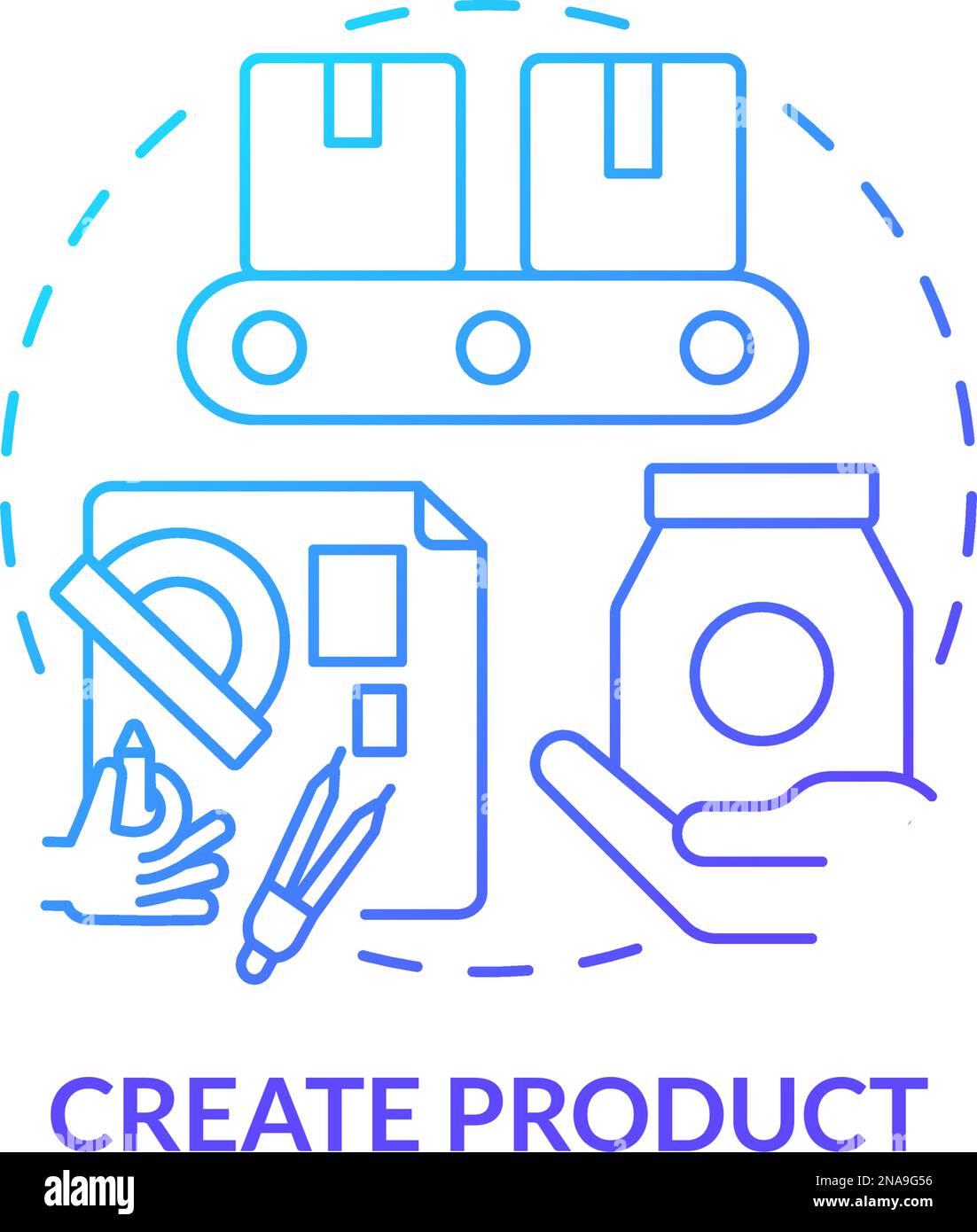 Create product blue gradient concept icon Stock Vector