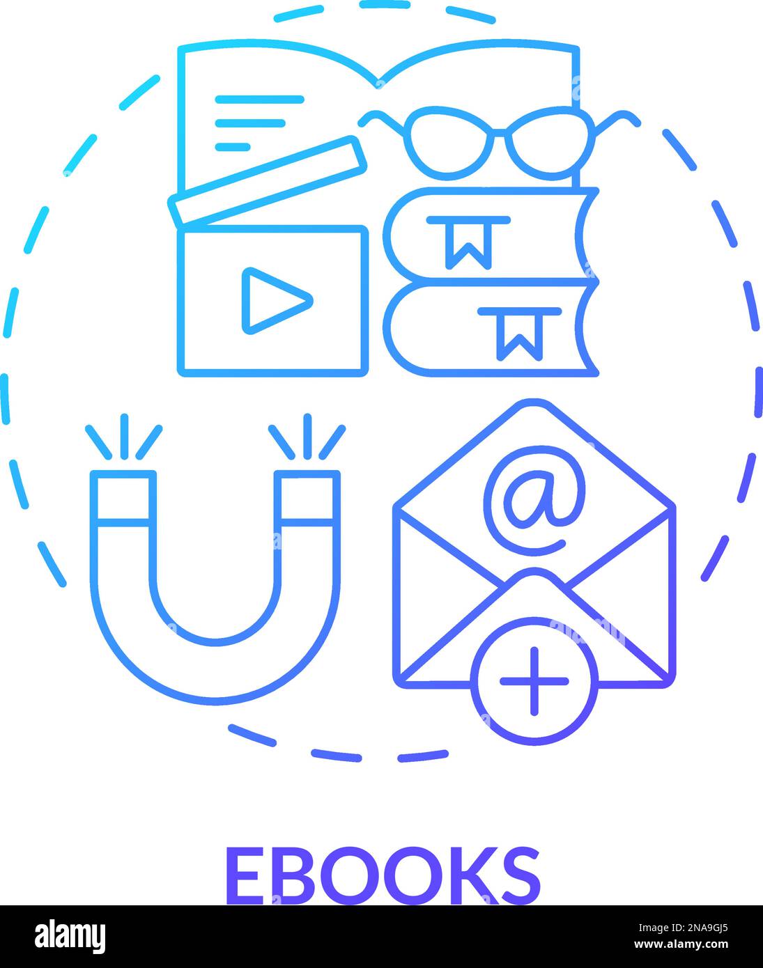 eBooks blue gradient concept icon Stock Vector