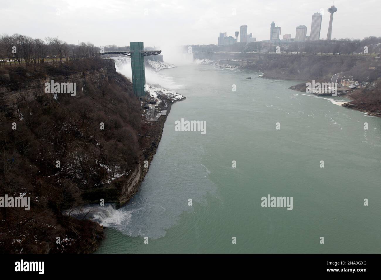 Effluent from the Niagara Falls Wastewater Treatment Plant is