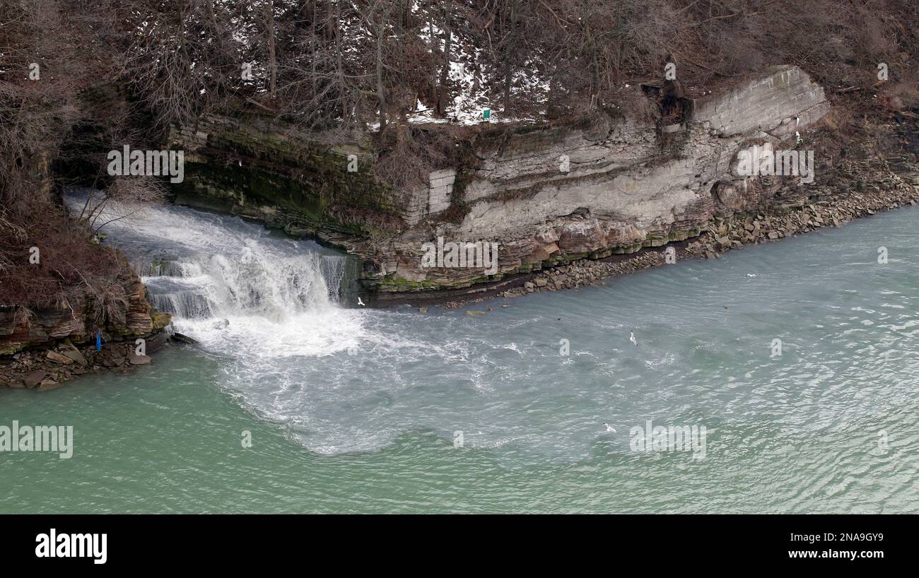 Effluent from the Niagara Falls Wastewater Treatment Plant is