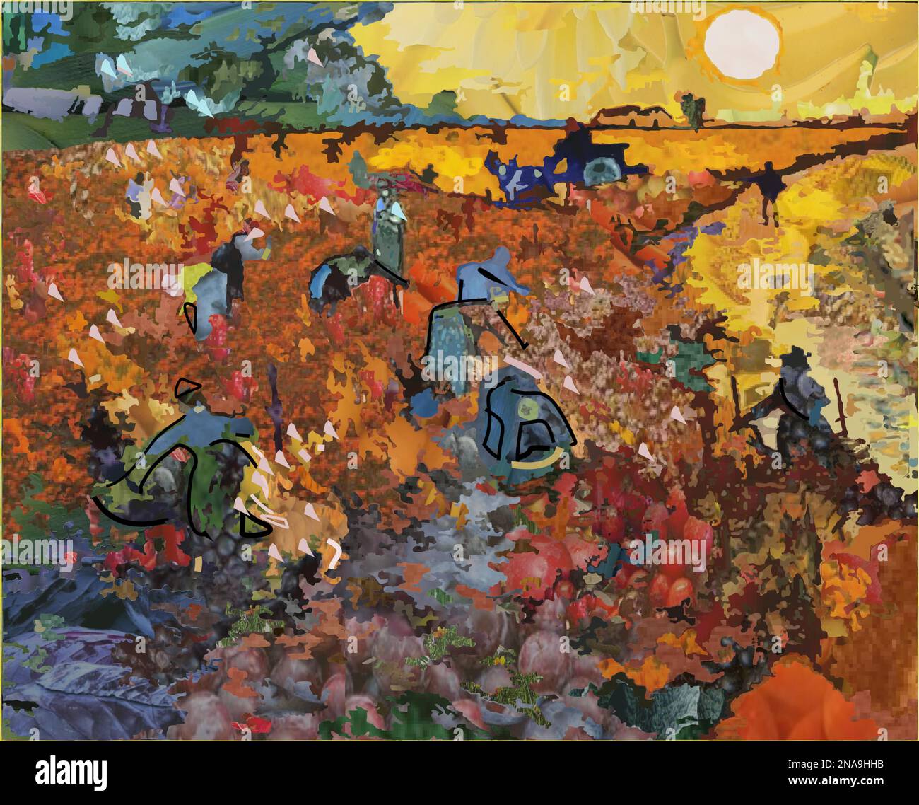 Van Gogh Replica Harvesters harvesting cabbage Stock Vector Image & Art