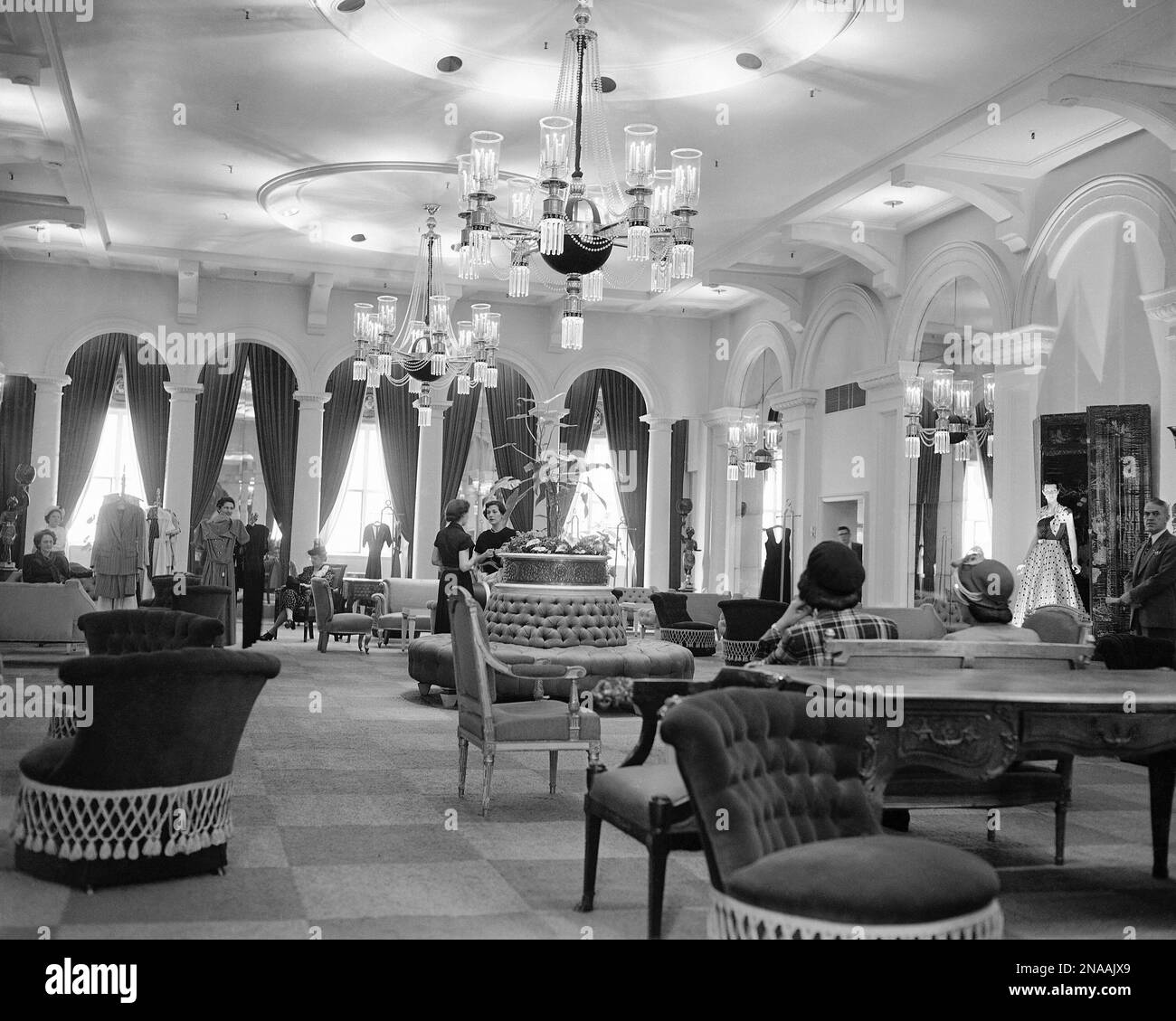 The interior of the Bonwit Teller department store in Boston, Mass., is ...