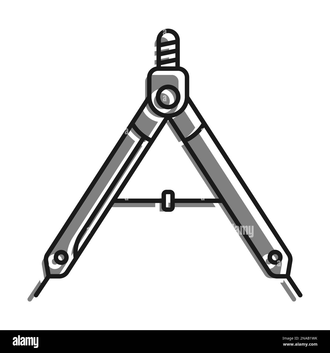 Drawing Compass, Divider For Sketching. Engineer And Designer Tool