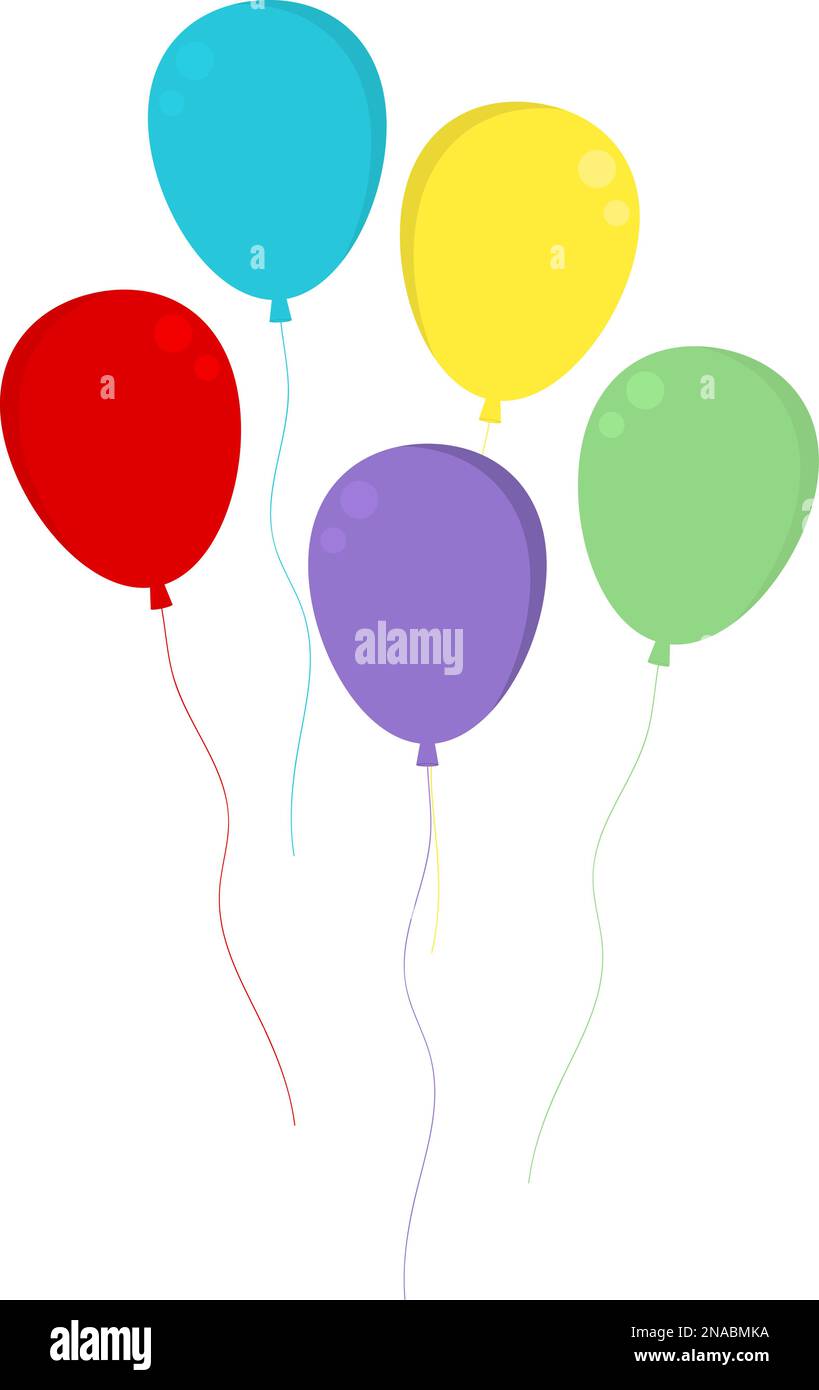 Balloon in different colors. Set of simple balloons for the holiday ...