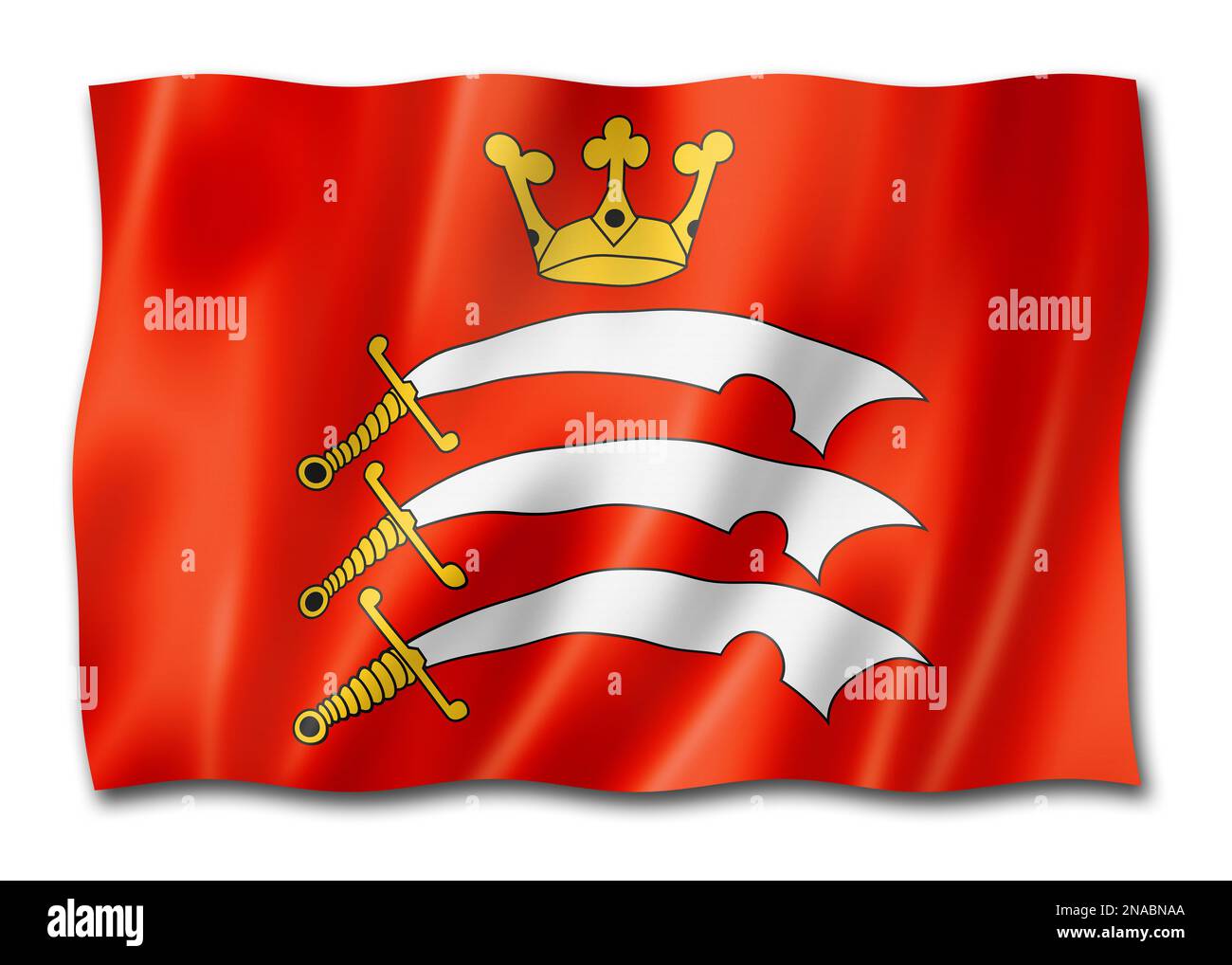 Middlesex County flag, United Kingdom waving banner collection. 3D