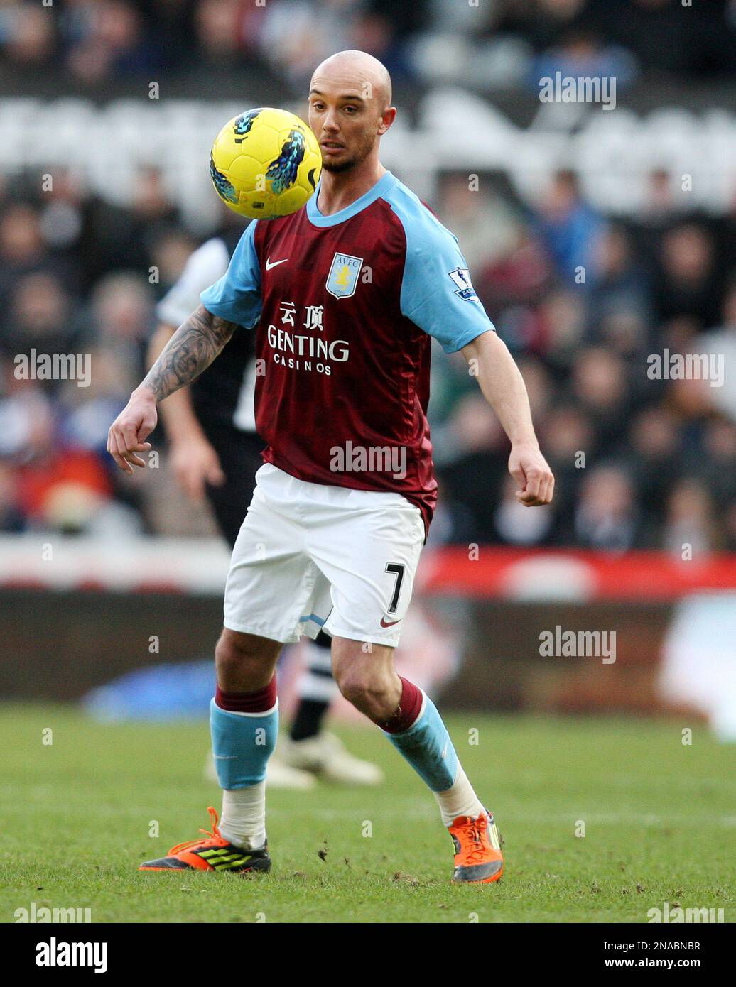 Aston Villa's Stephen Ireland, controls the ball during their English