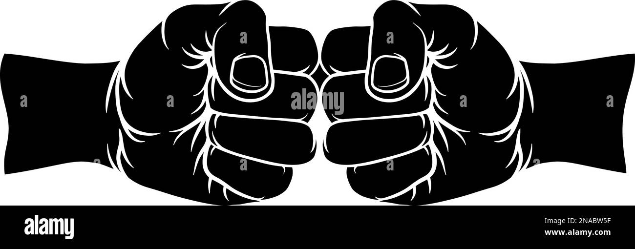 Two Fists Clenched Fist Bump Punch Stock Vector