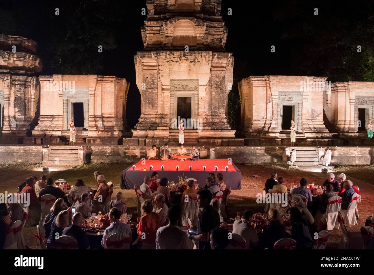 Apsara dancers perform at the Prasat Kravan Temple in Siem Reap ...