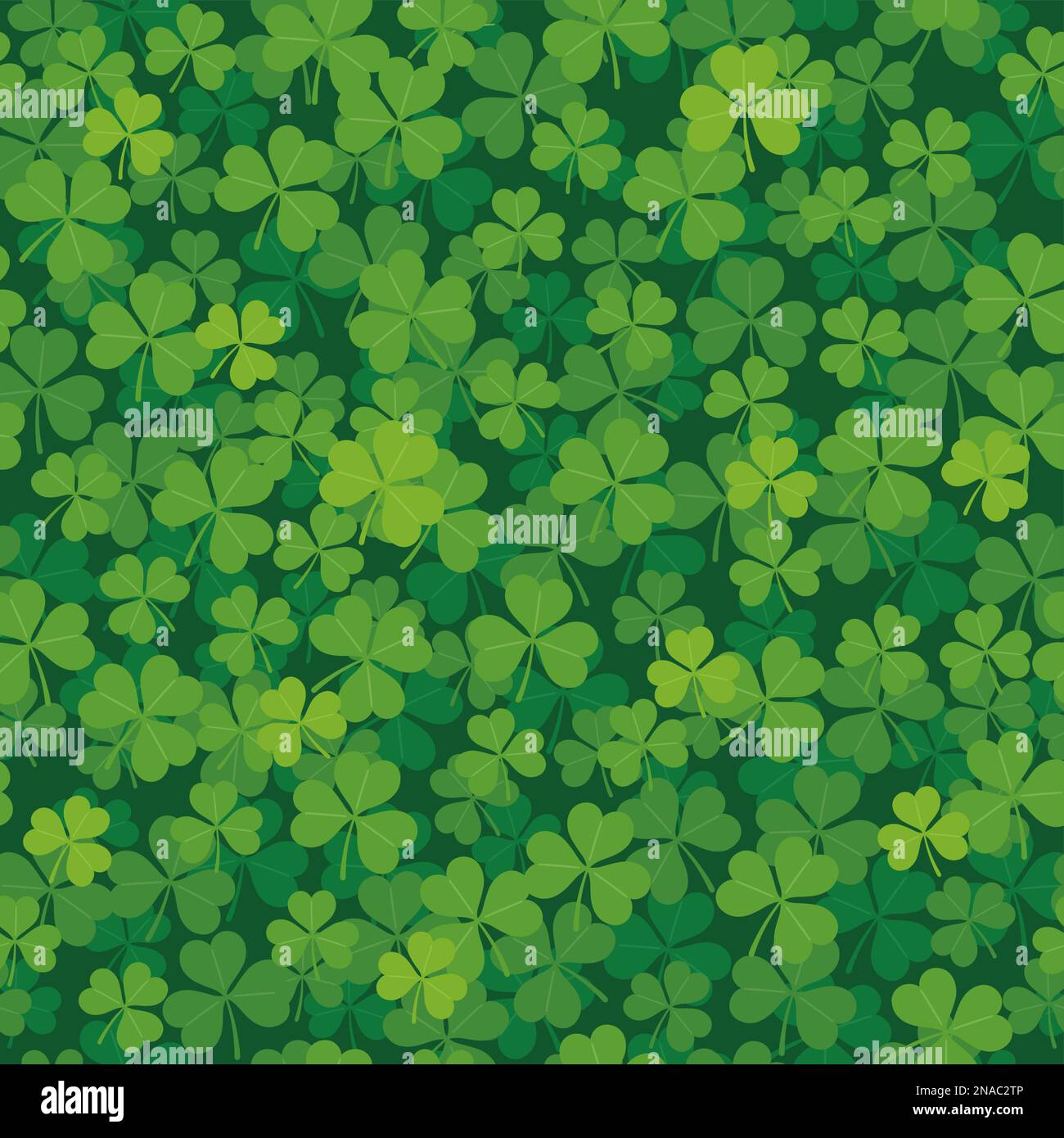 Vector Seamless Clover Background Illustration For St. Patrick’s Day. Horizontally And Vertically Repeatable. Stock Vector