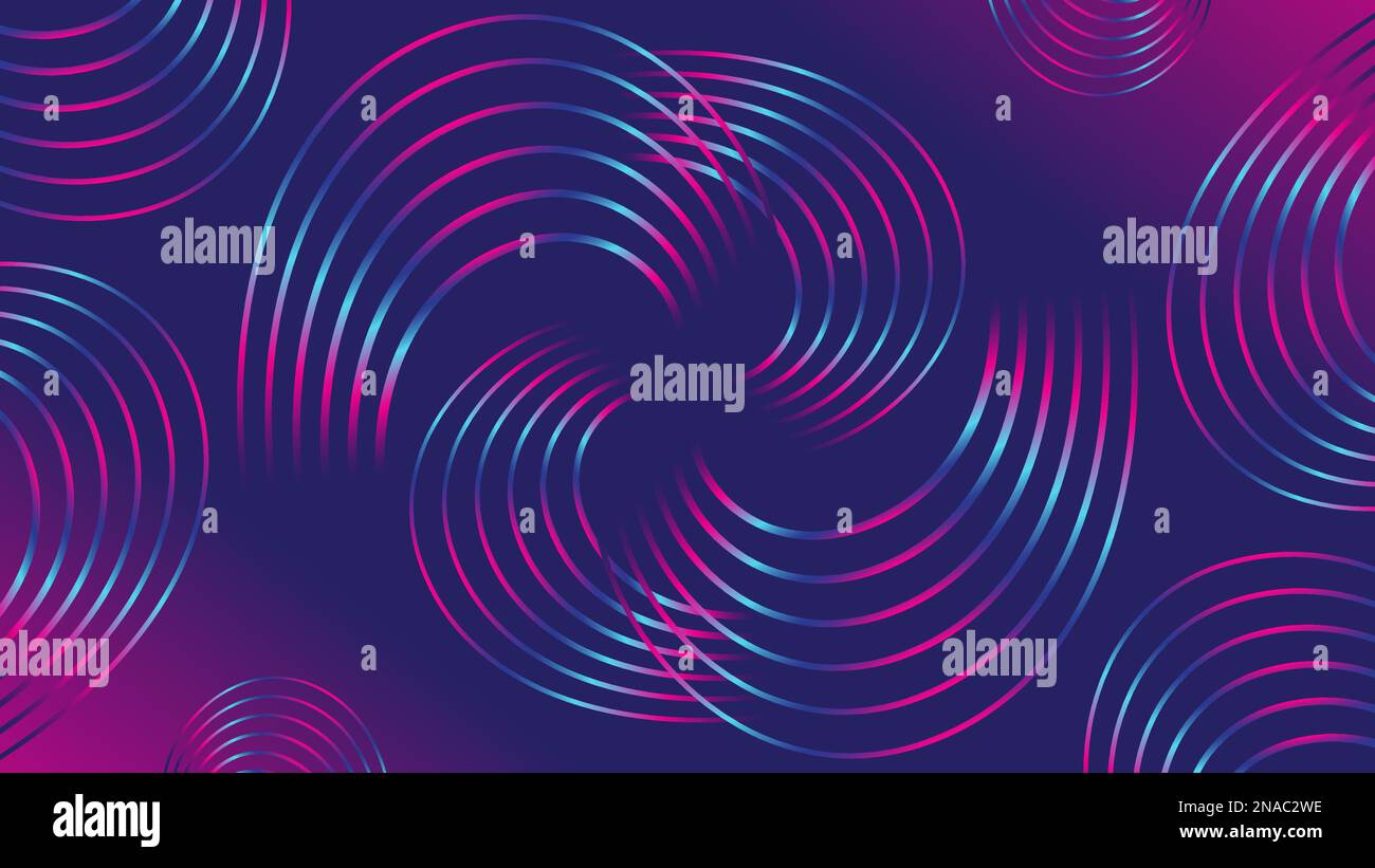 Futuristic curved line with holographic dark multicolor gradient. Abstract  technology background design Stock Vector