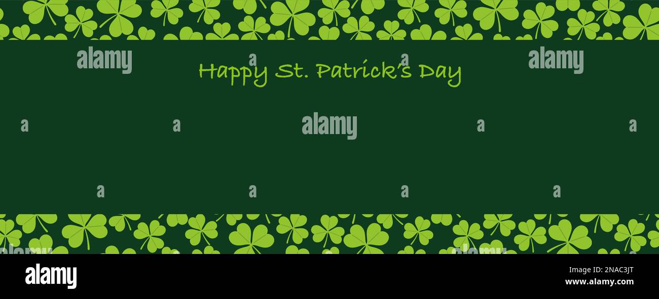 Vector Seamless Clover Background Illustration For St. Patrick’s Day. Horizontally Repeatable. Stock Vector