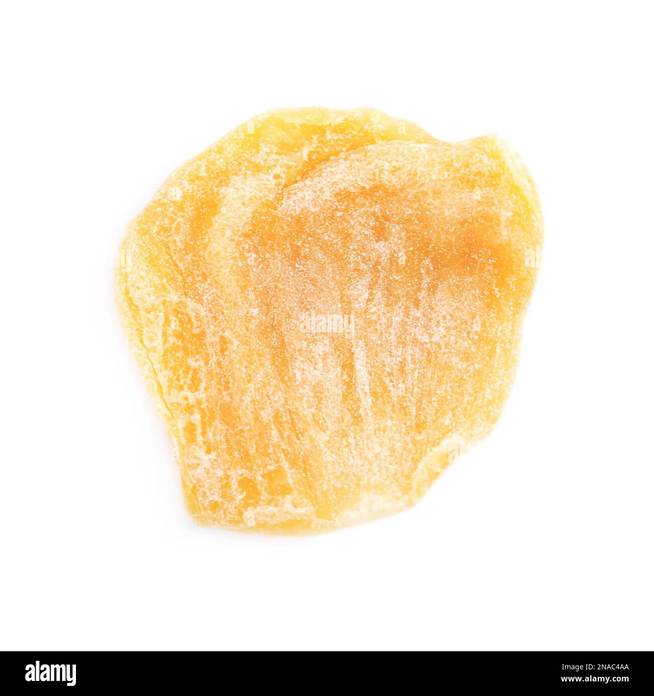 Sweet dried jackfruit slice isolated on white, top view Stock Photo