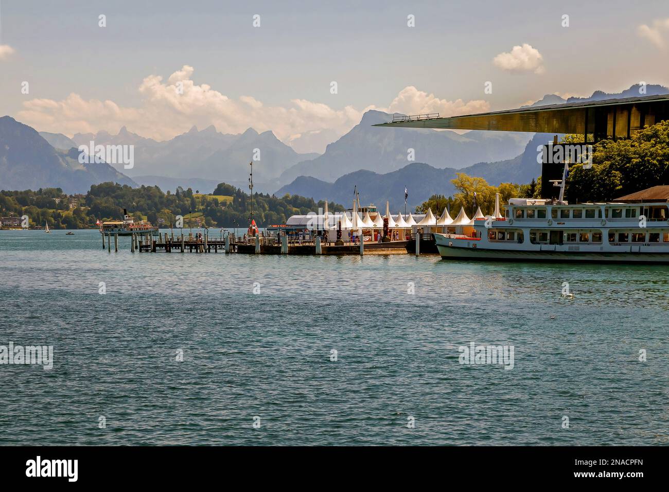 View over Lucerne and the lake Lucerne, Switzerland. Lucerne, a compact