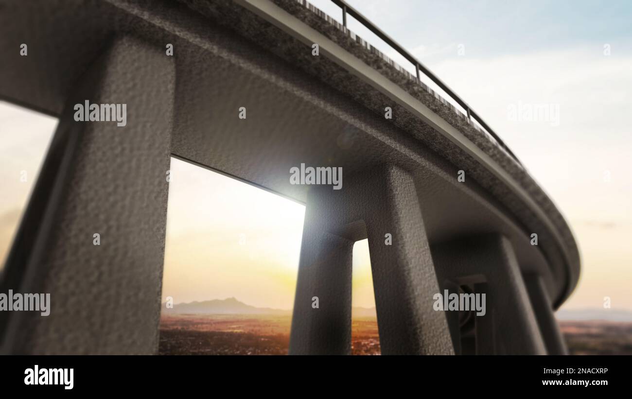 Freeway Low View Freeway span view from low angle. 3D illustration Stock Photo - Alamy
