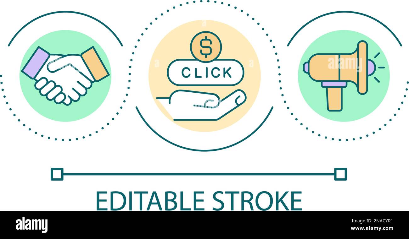 Advertisement campaign online loop concept icon Stock Vector