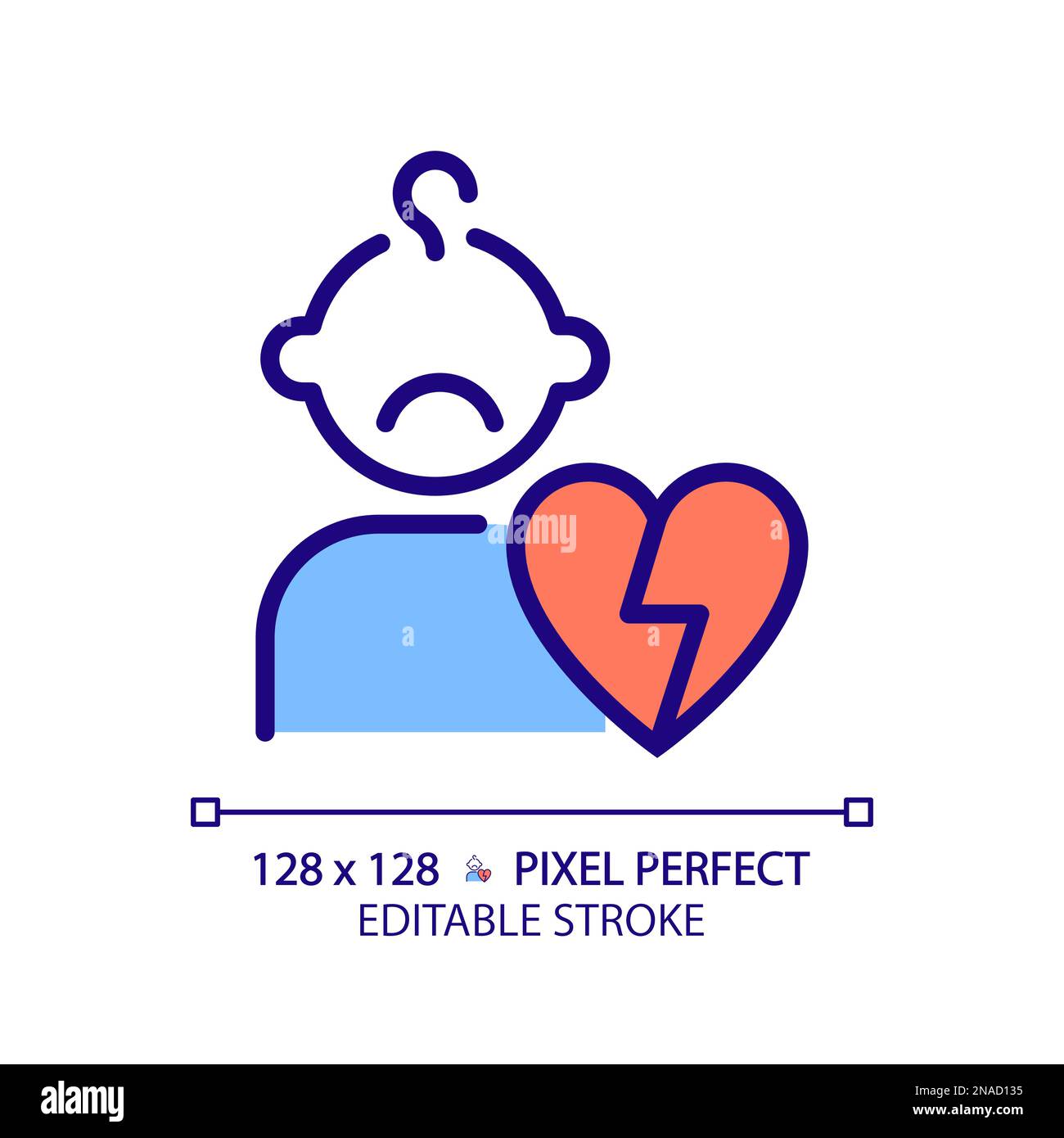 Orphan pixel perfect RGB color icon Stock Vector