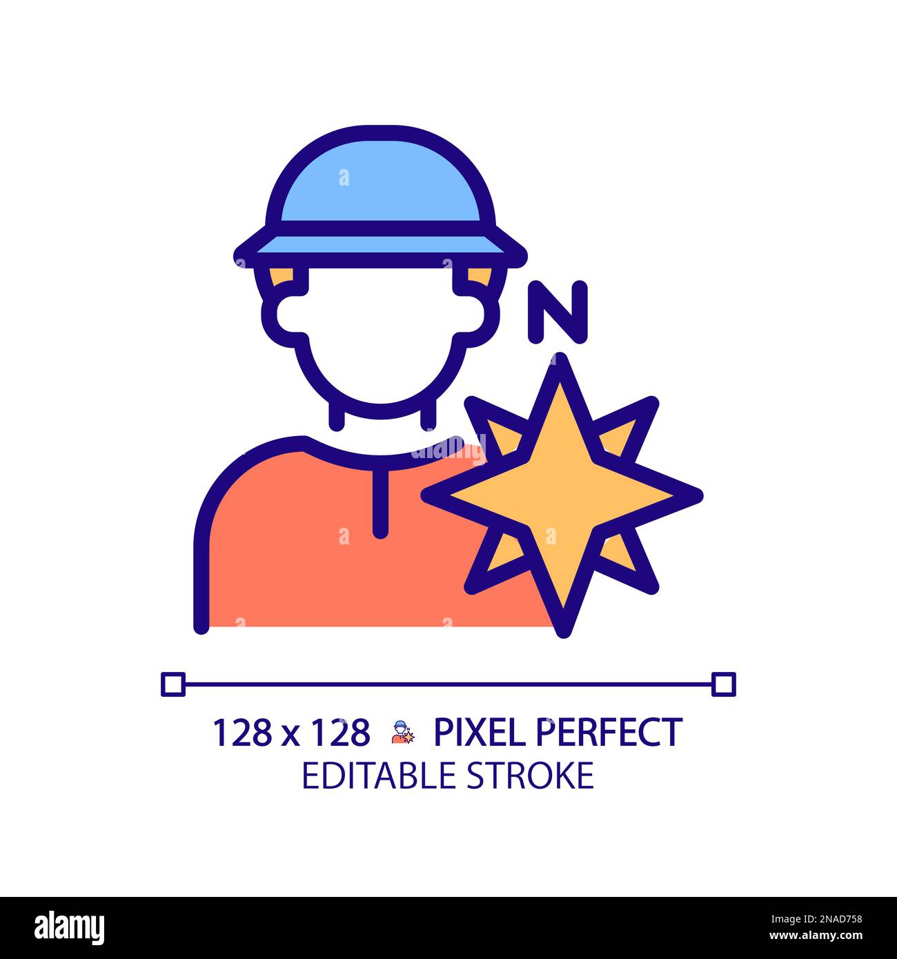 Explorer pixel perfect RGB color icon Stock Vector
