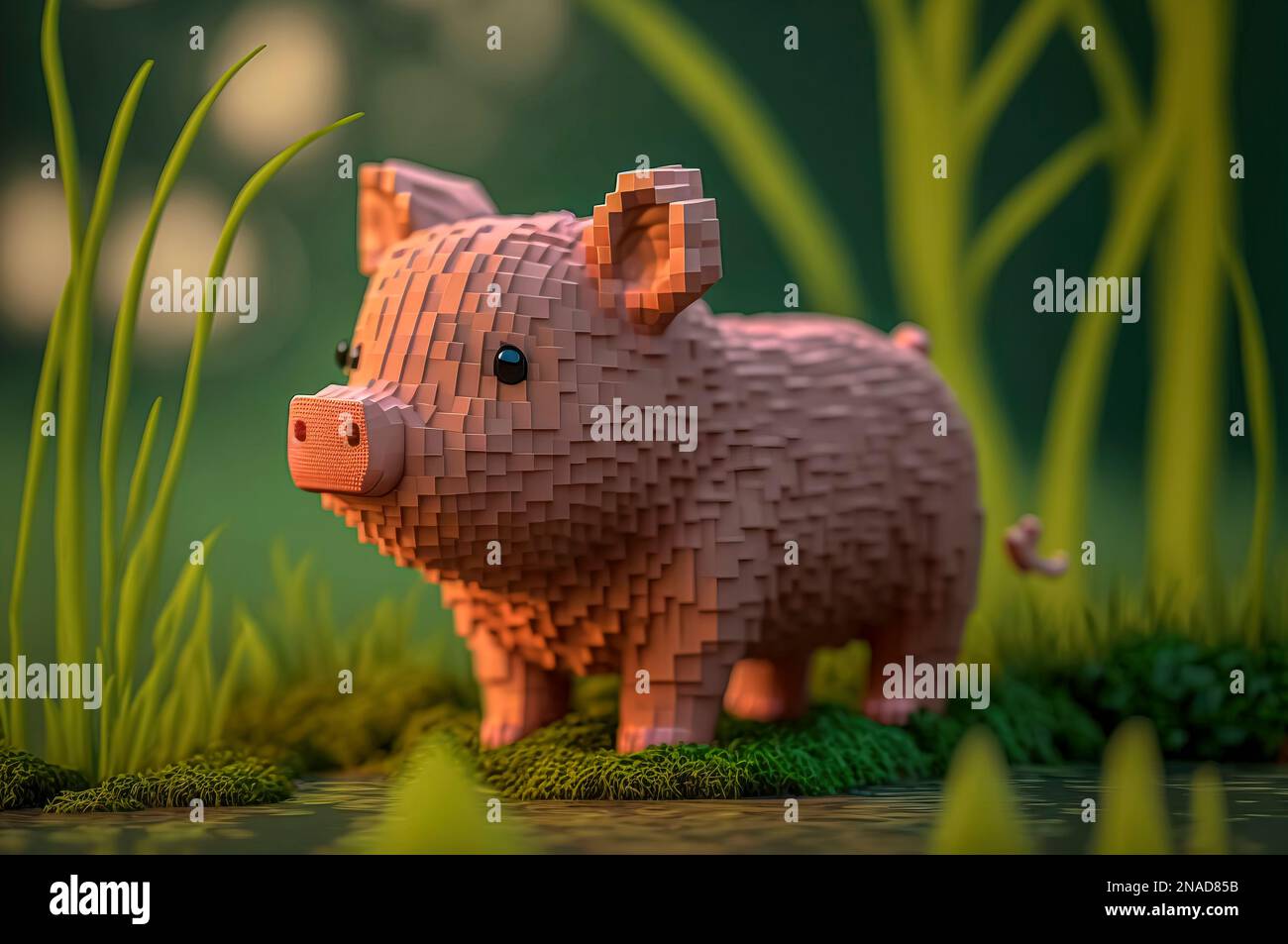 Pig, animals made of 3d cubes, voxel illustration for video games or  illustrating 3d animation and vfx studios, created with Generative AI  technology Stock Photo - Alamy