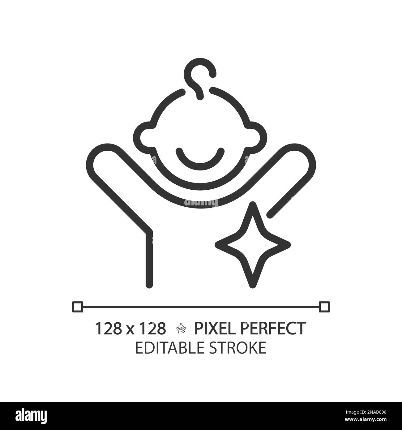 Child archetype pixel perfect linear icon Stock Vector