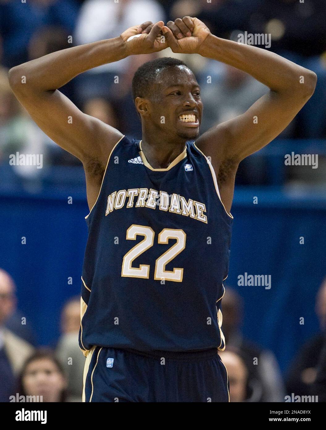 Notre Dame's Jerian Grant reacts after a shotclock violation against