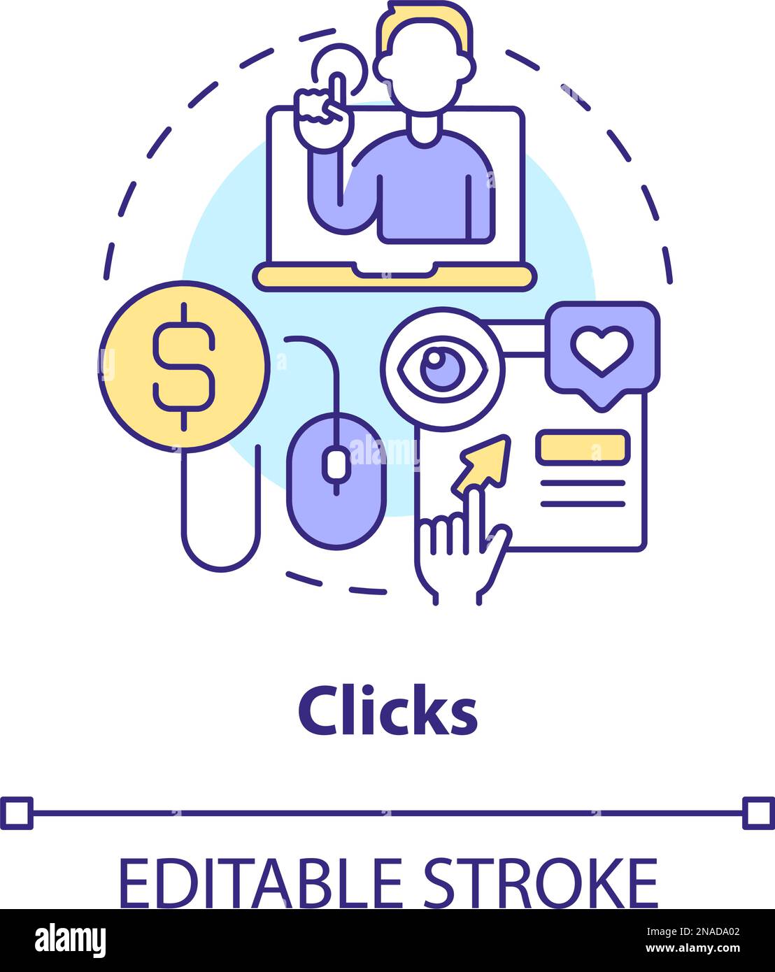 Clicks concept icon Stock Vector