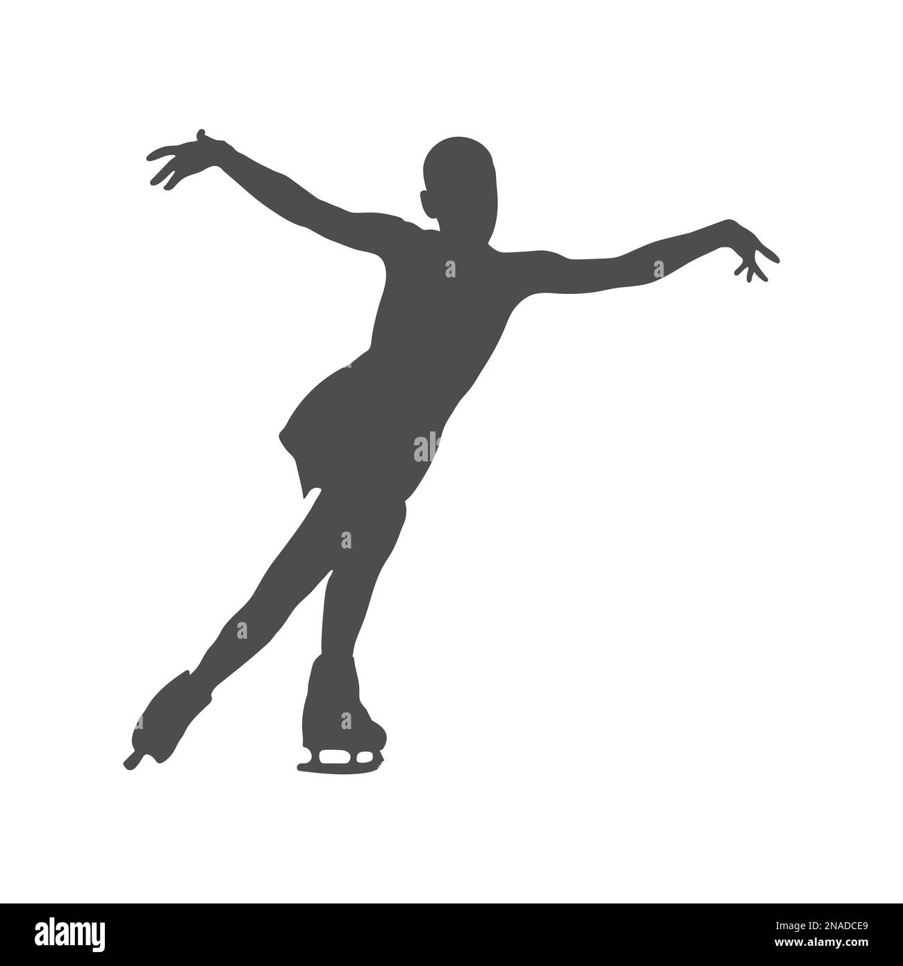 Sport. Figure skating. female figure skater silhouette. Flat design Stock Vector